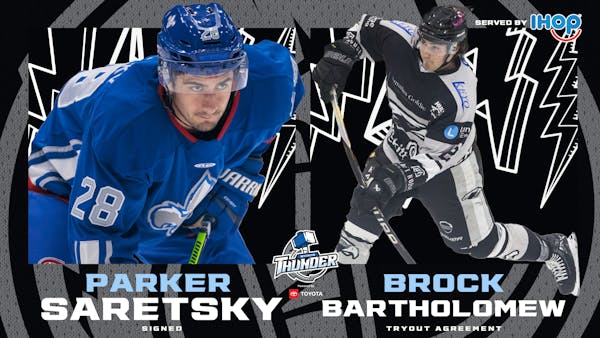 Thunder Adds Forward Saretsky; Bartholomew Signed To Tryout