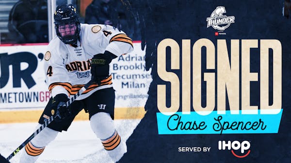 Thunder Adds Defenseman Chase Spencer